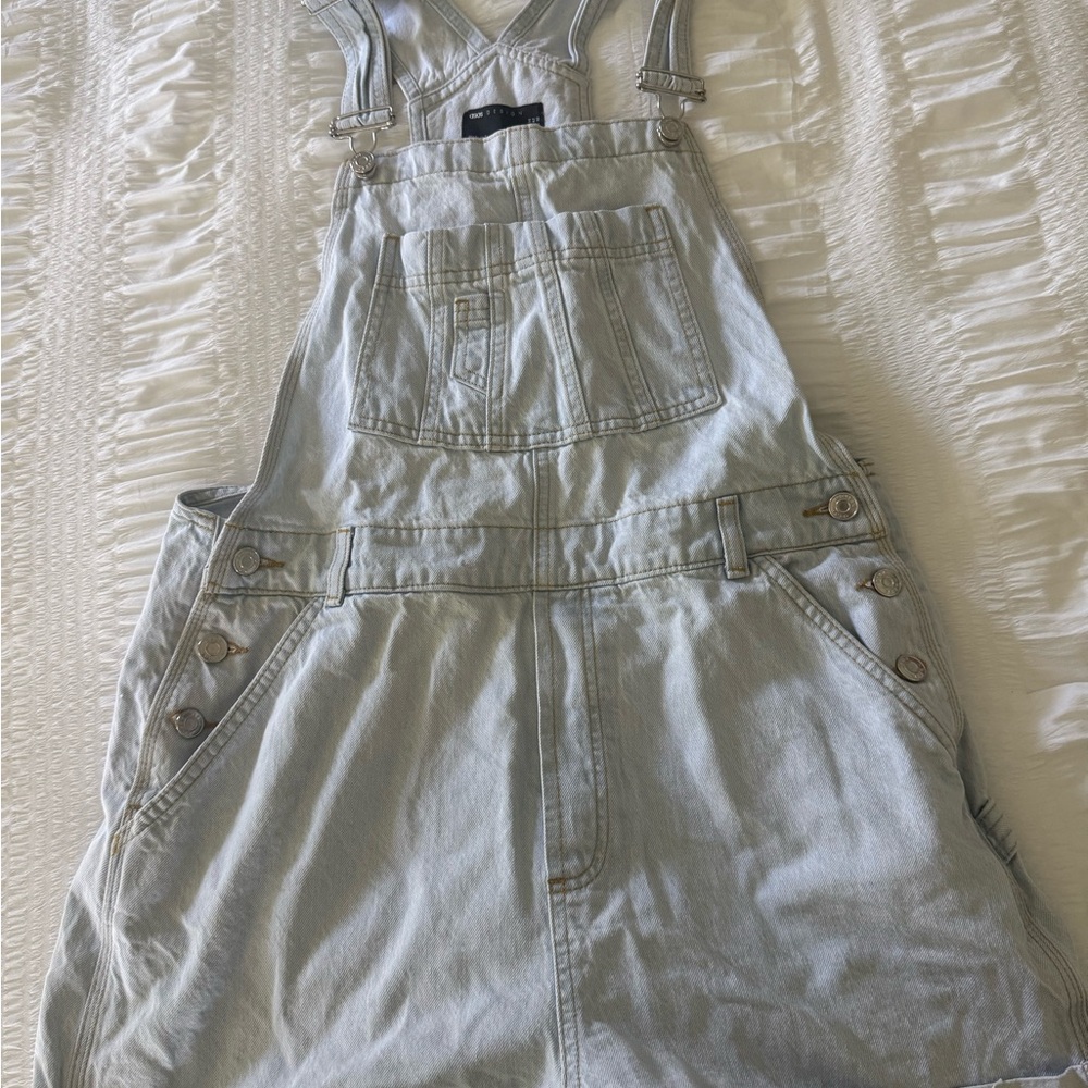 Light Wash Denim Overalls- Light Blue